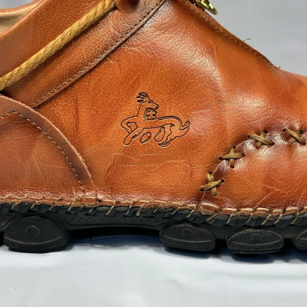Men Casual Shoes Handmade Leather Size 11-11.5 Brown Chukka Zip Nonslip Ankle